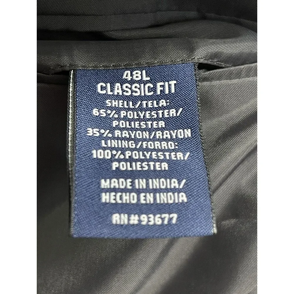 Stafford Mens Gray Wool BIG & TALL Classic Fit Sport Coat Blazer Jacket SIZE 48L